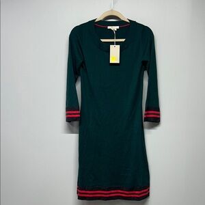 Boden Trudy Long Sleeve Knit Sweater Dress Green Christmas Holiday Size‎ 4 NWT